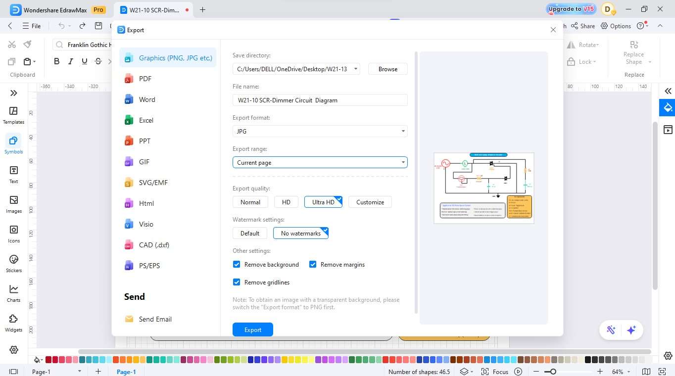 EdrawMax-Exporting the diagram