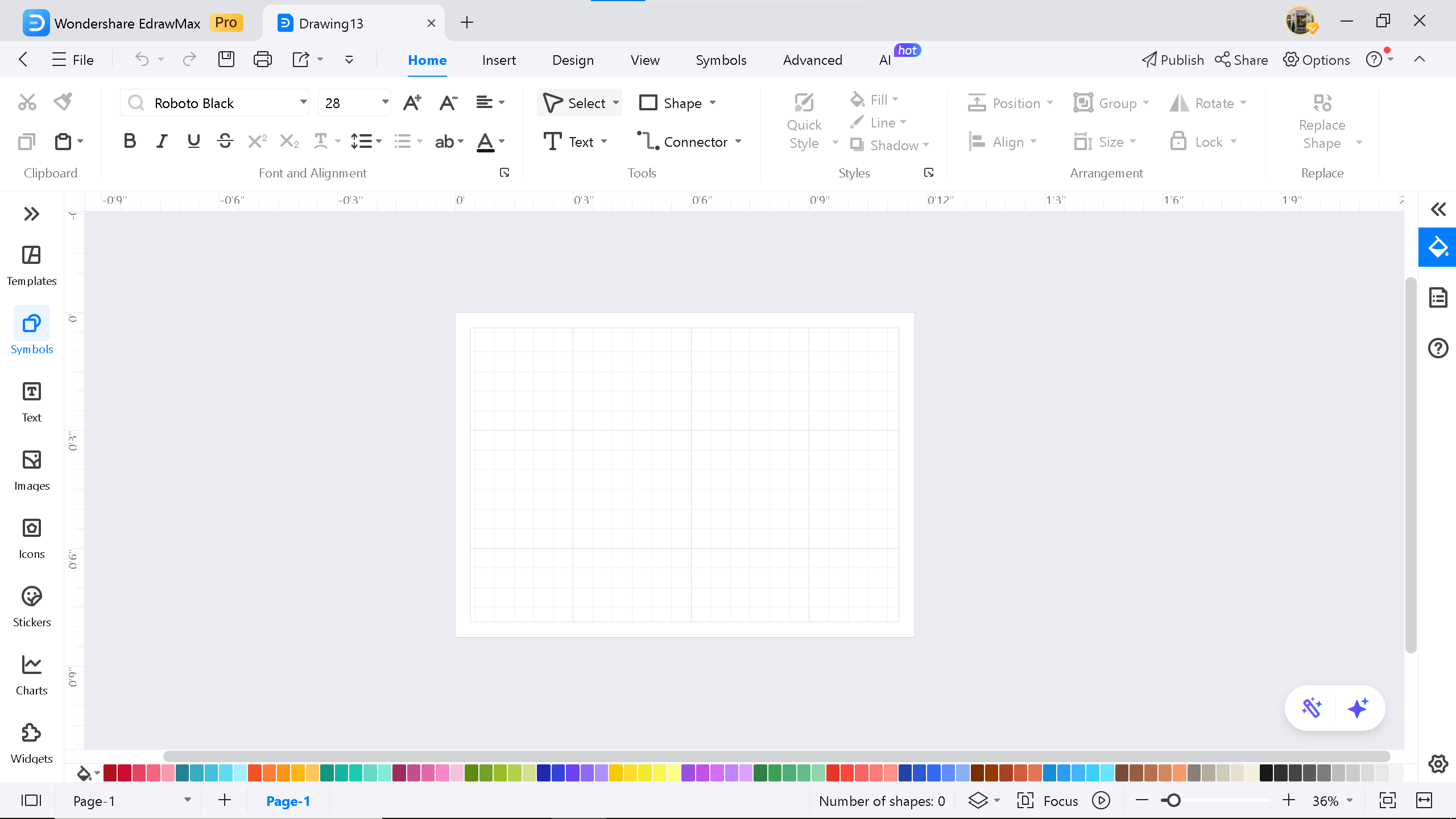 blank canvas on EdrawMax
