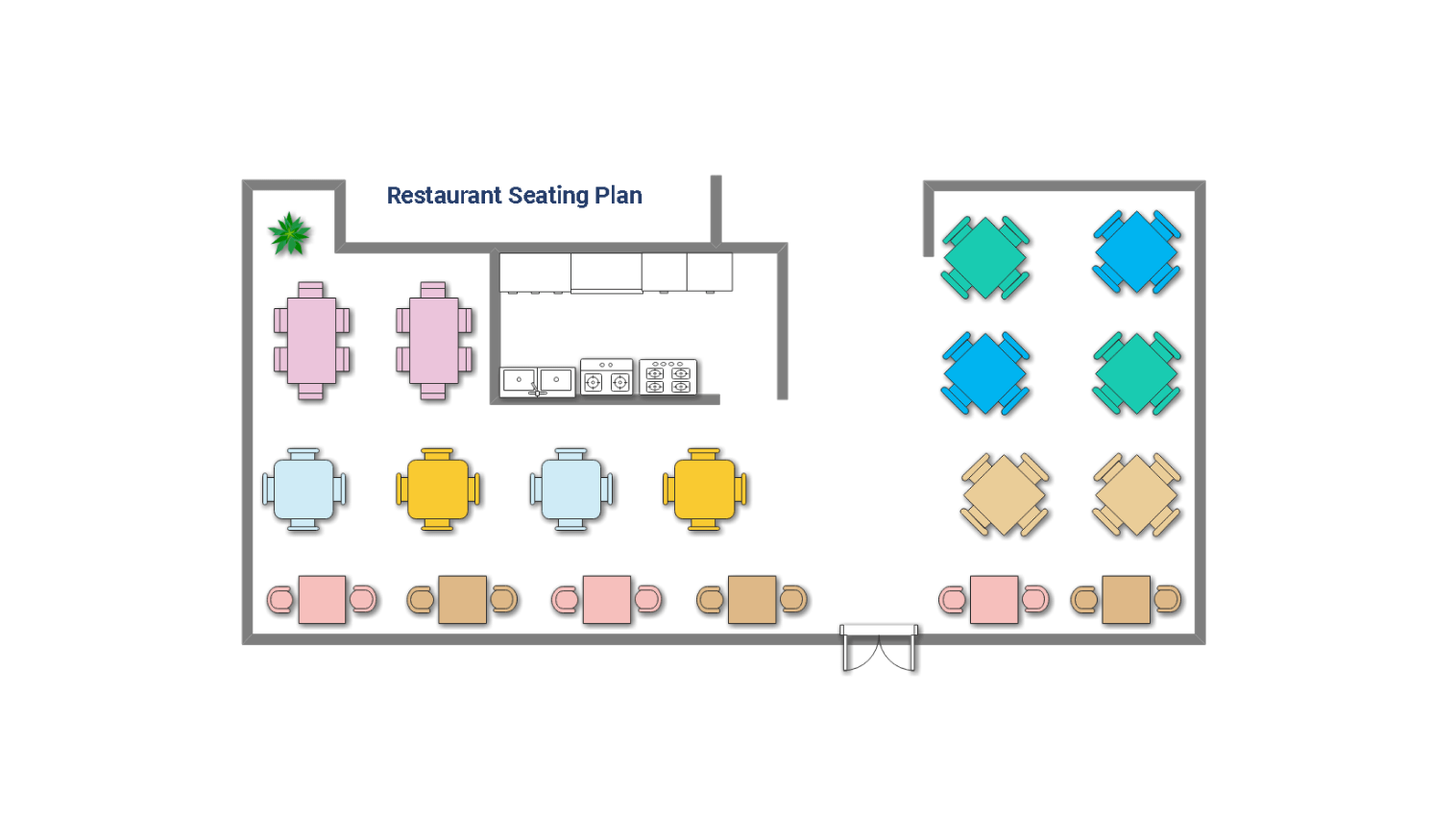 restaurant seating chart on EdrawMax