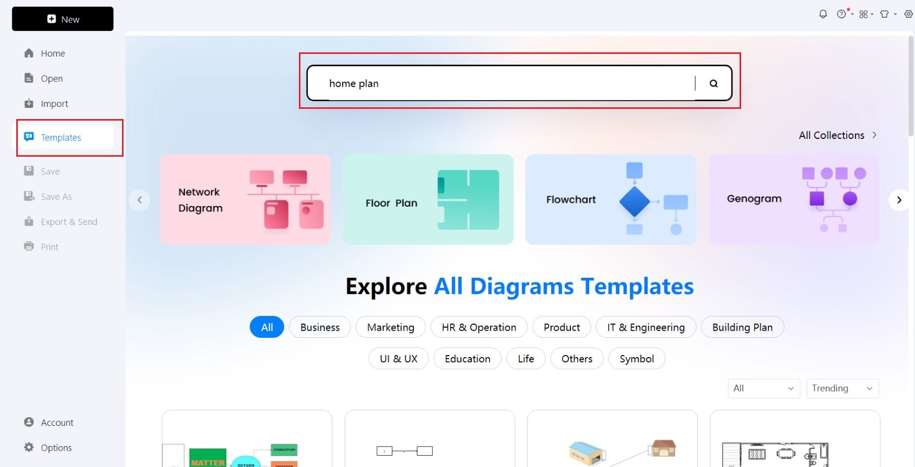 search for home plan template edrawmax