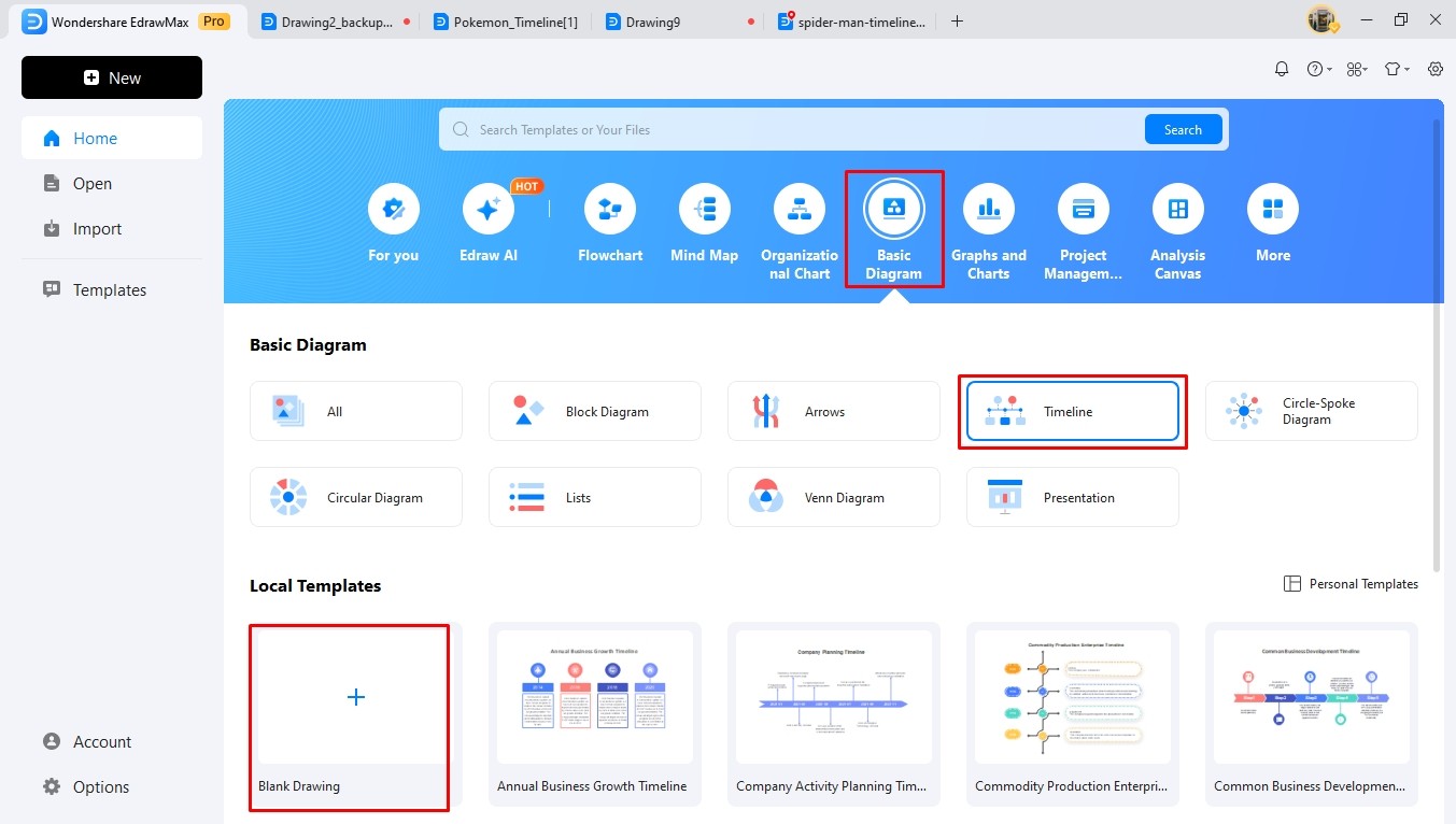 create a timeline using edrawmax