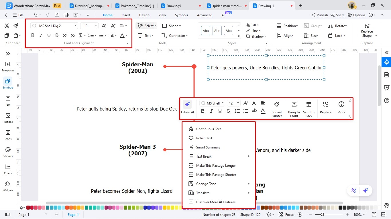 create a timeline using edrawmax