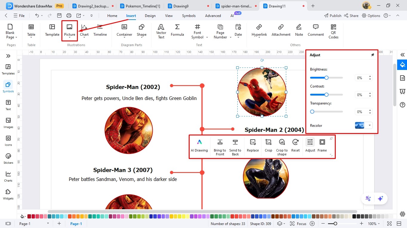 create a timeline using edrawmax