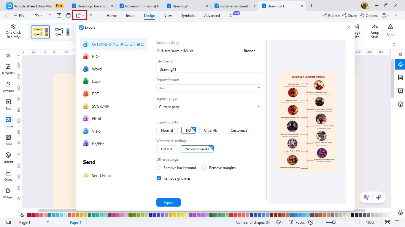 create a timeline using edrawmax