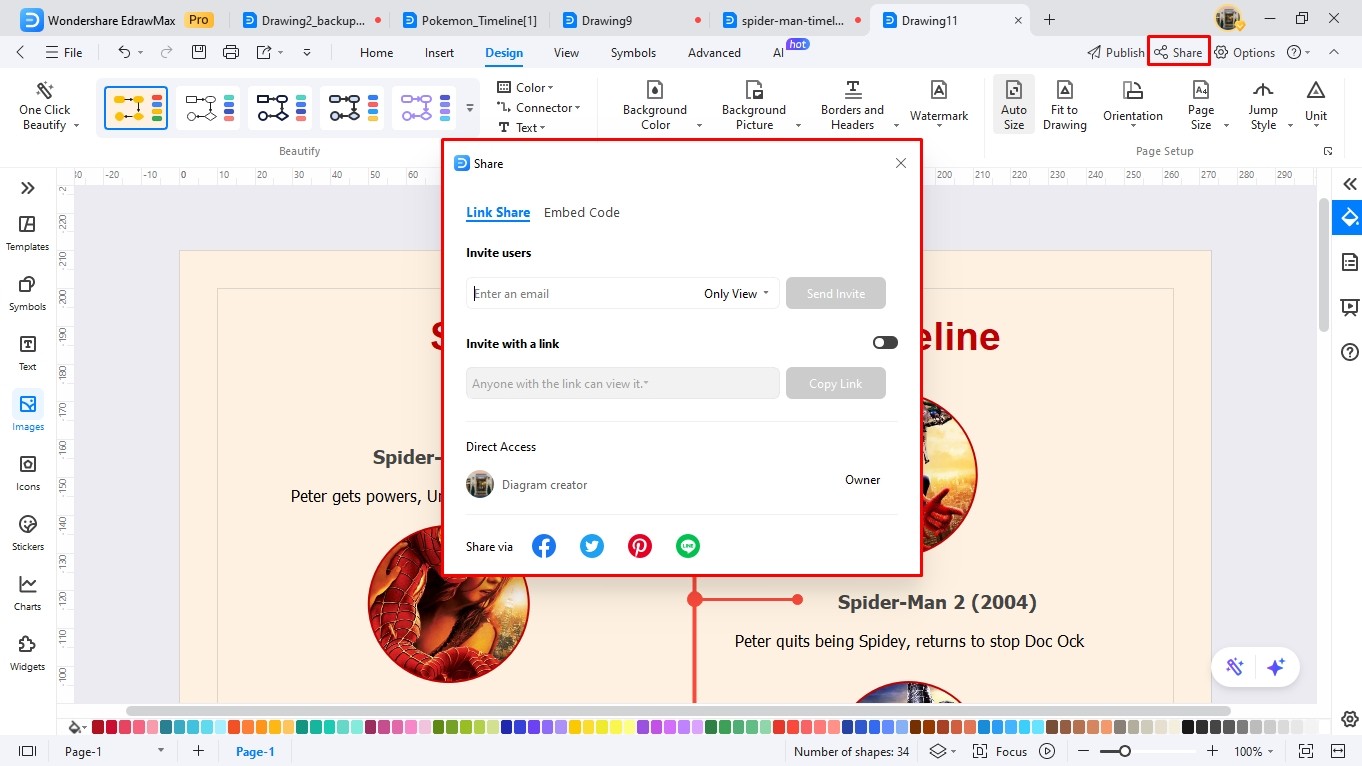 create a timeline using edrawmax