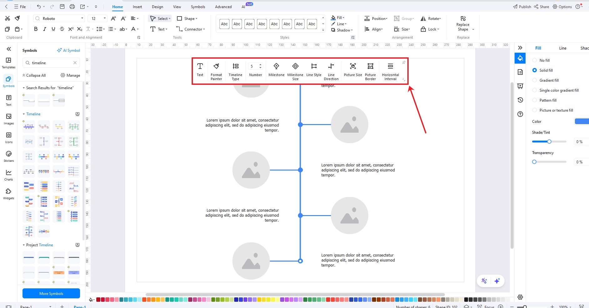 customize the timeline