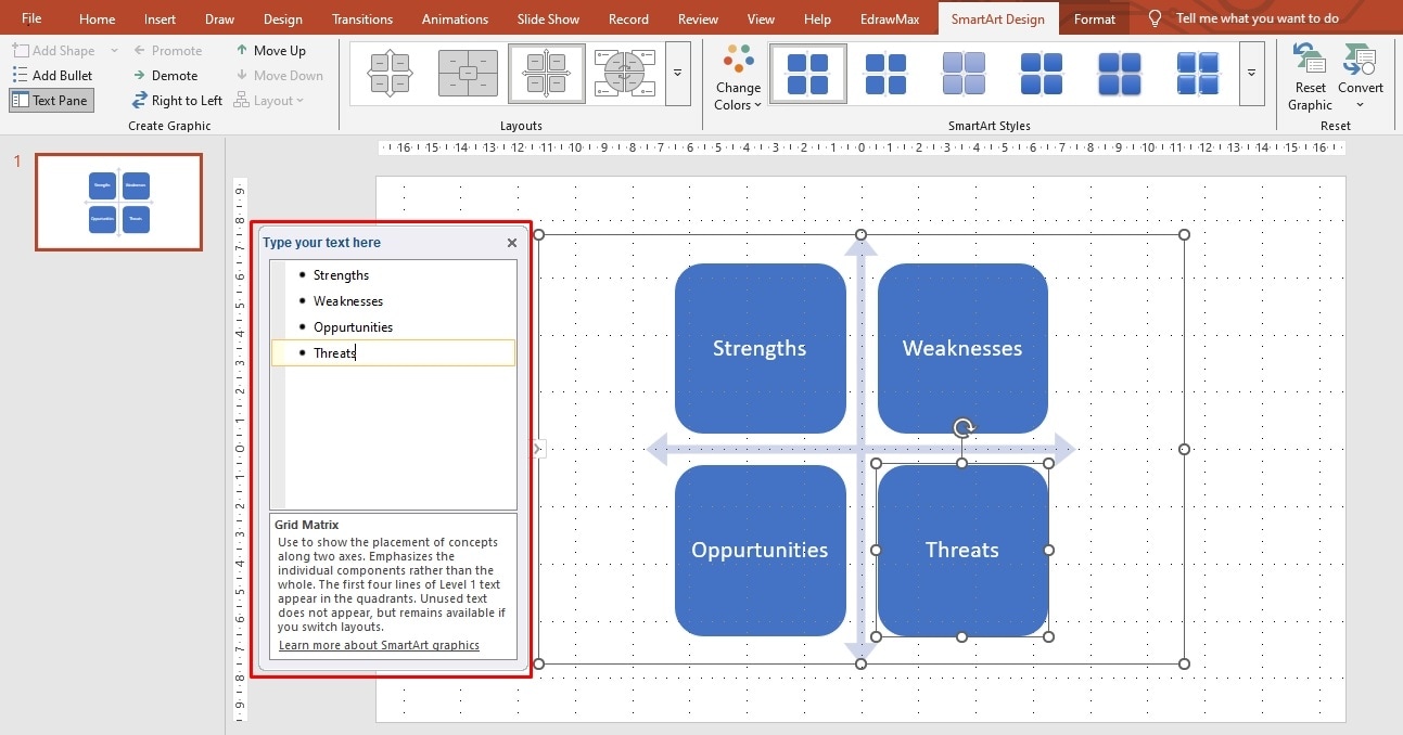 make a swot analysis diagram ppt