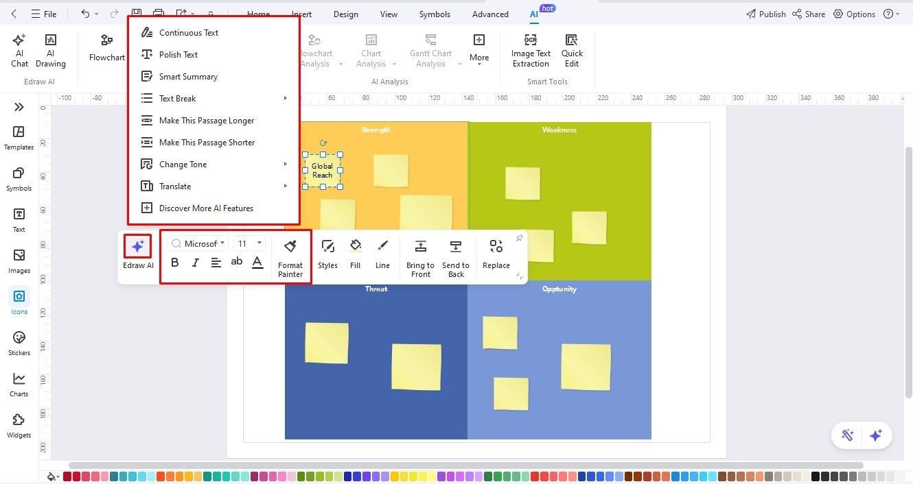make a swot analysis edrawmax addin template