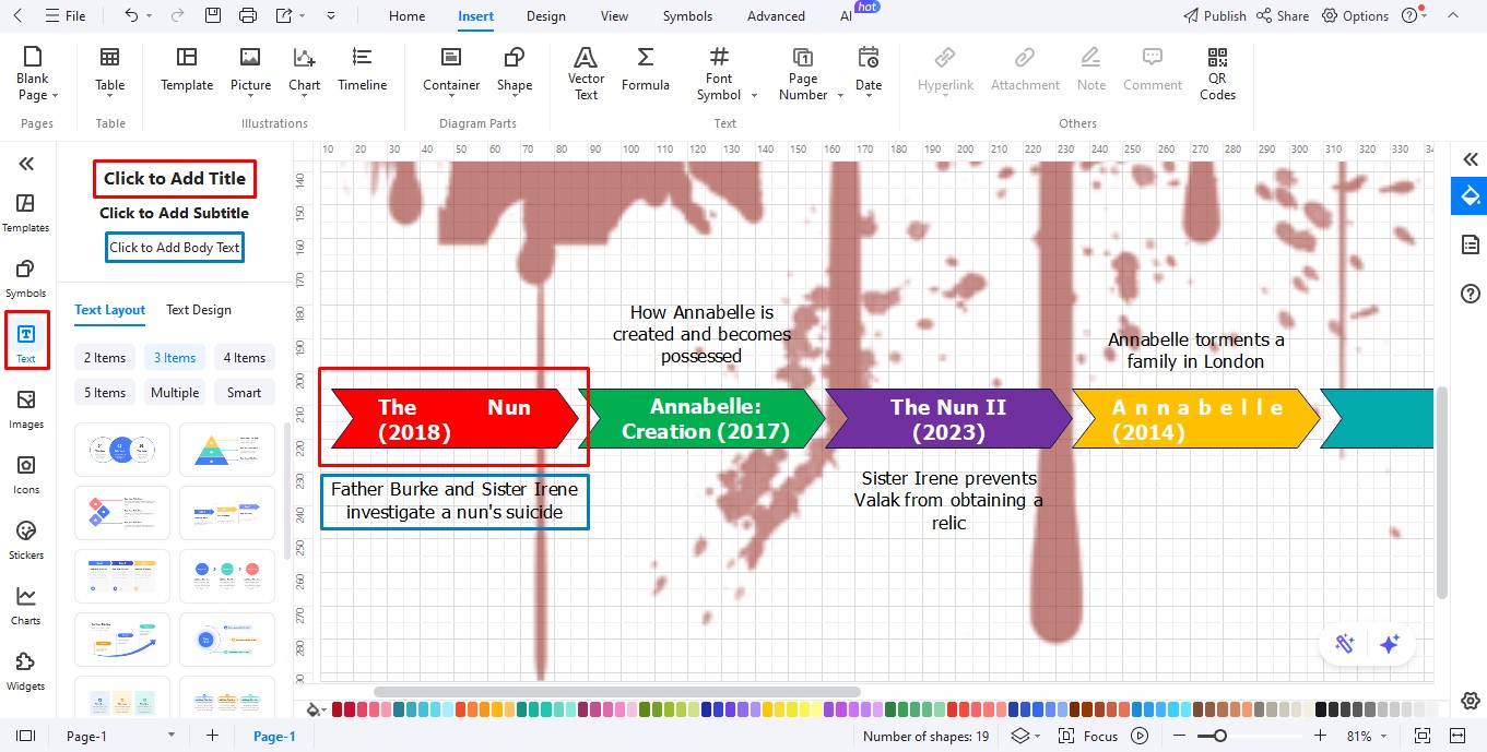 Schritt 5: Titel und Beschreibungstext zur Zeitleiste hinzufügen