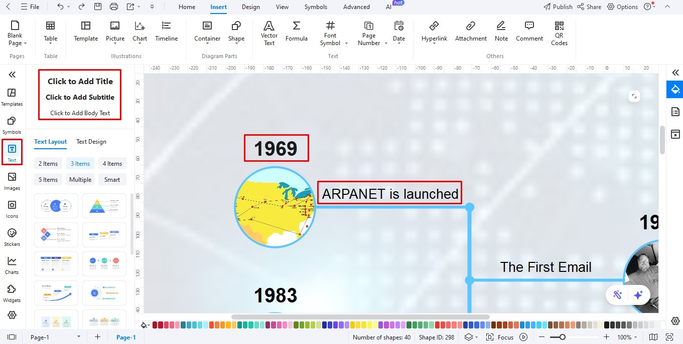 add text to the timeline