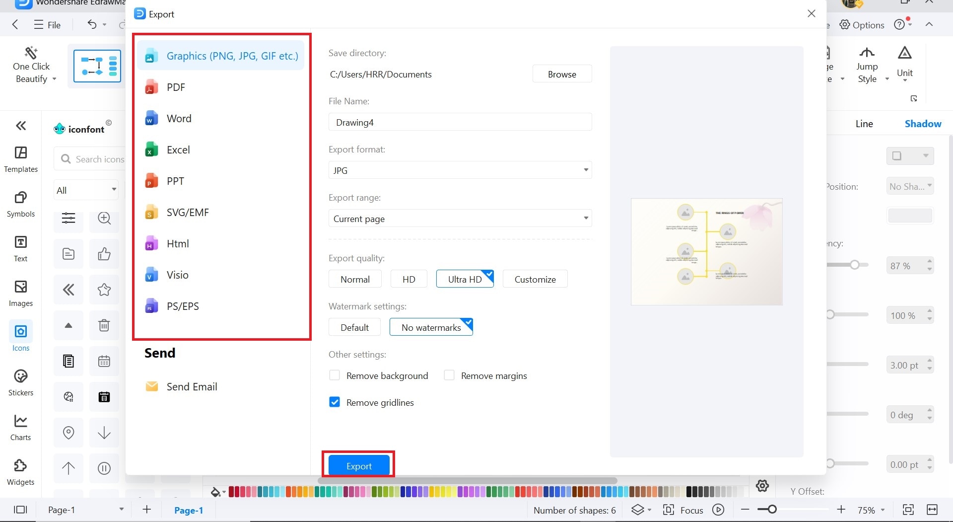 save and export timeline