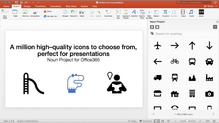 icons by noun project main window