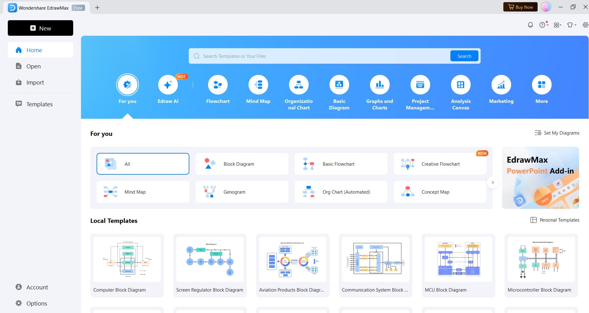 edrawmax user interface