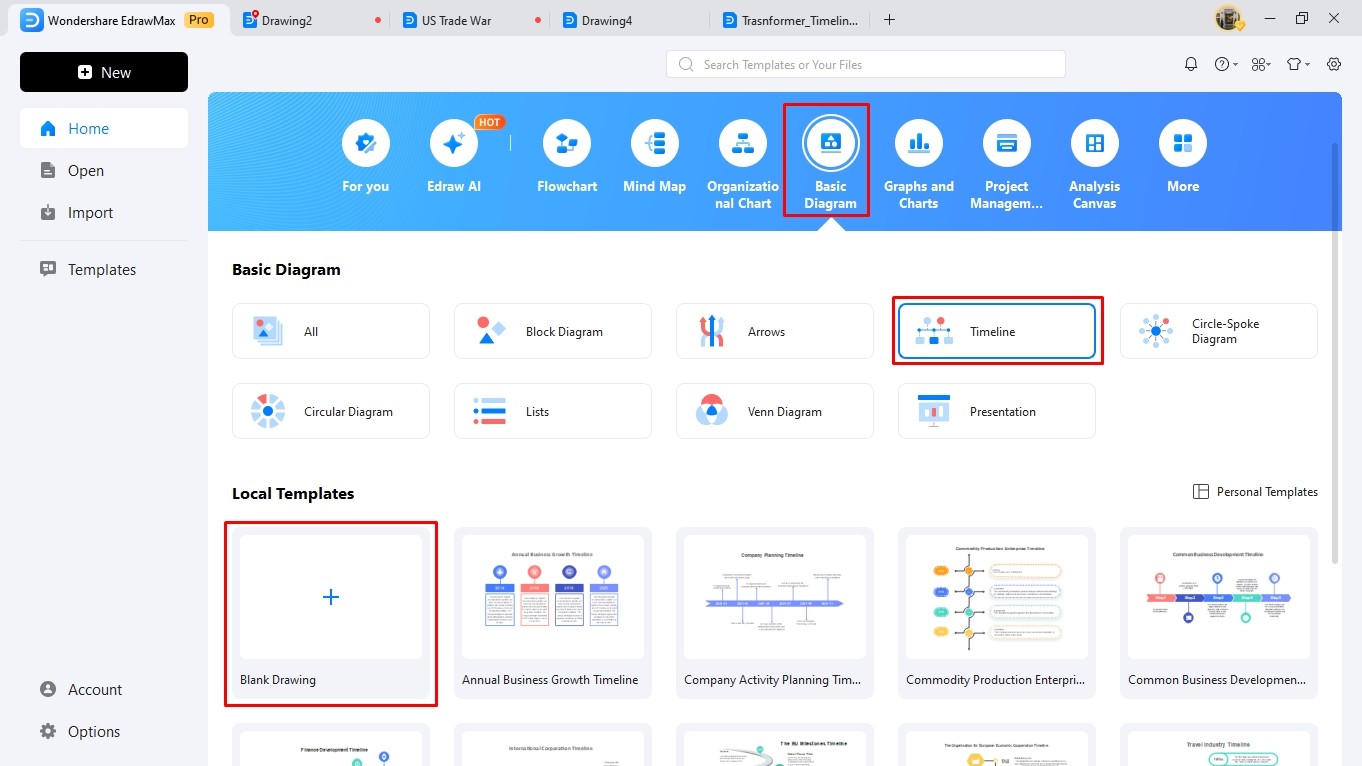 create a timeline with edrawmax