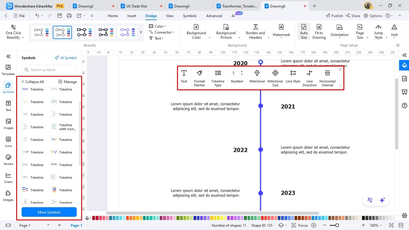 create a timeline with edrawmax