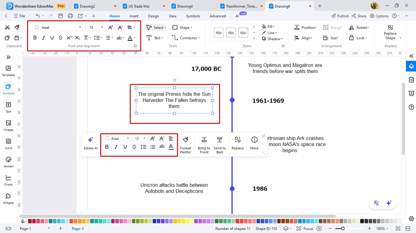 create a timeline with edrawmax