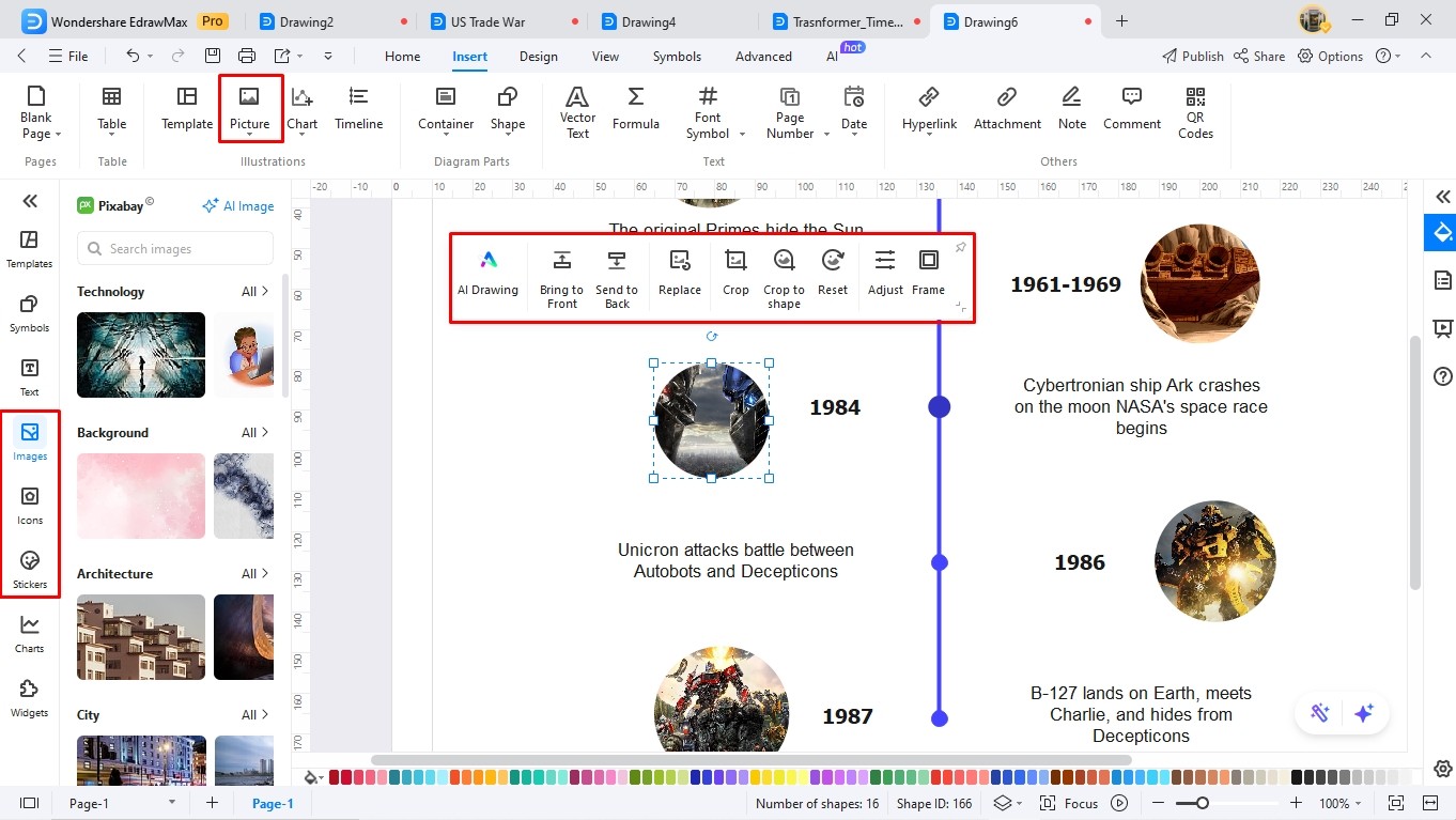 create a timeline with edrawmax
