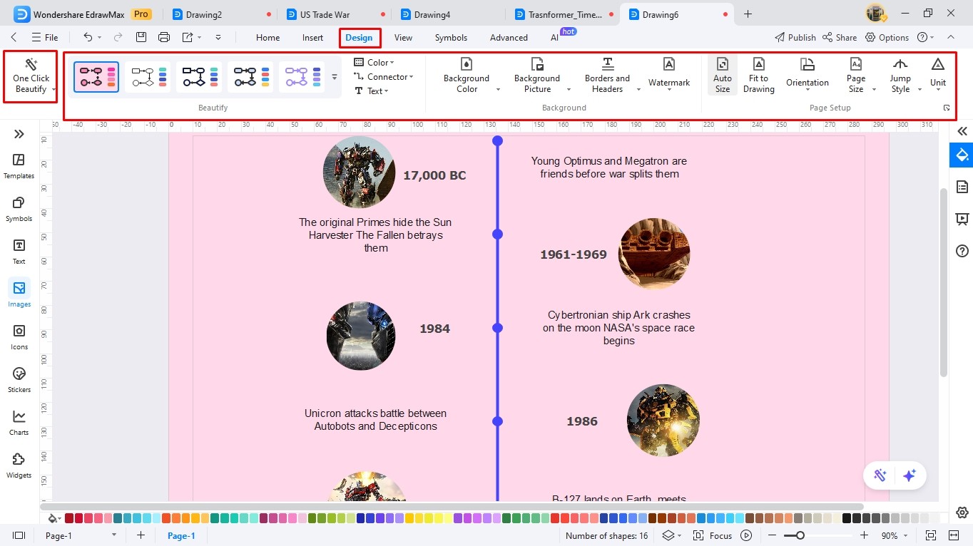 create a timeline with edrawmax