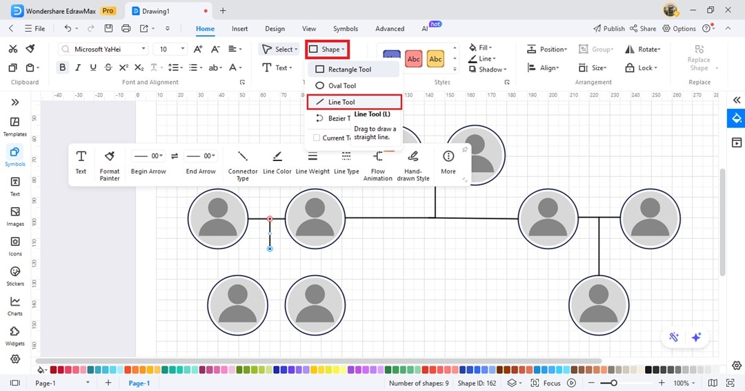 Lines-Adding to family tree diagram