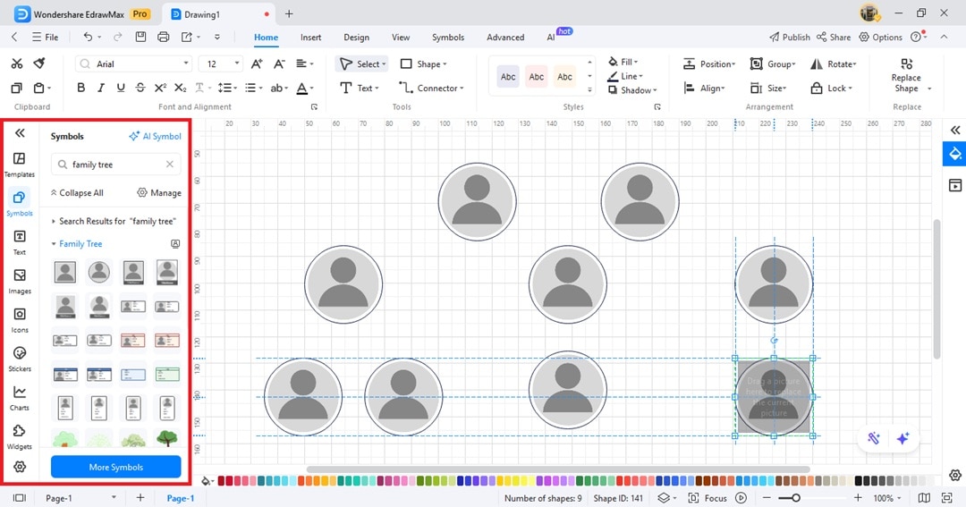 EdrawMax-Family tree shapes