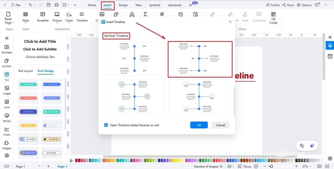Timeline Layout-Inserting