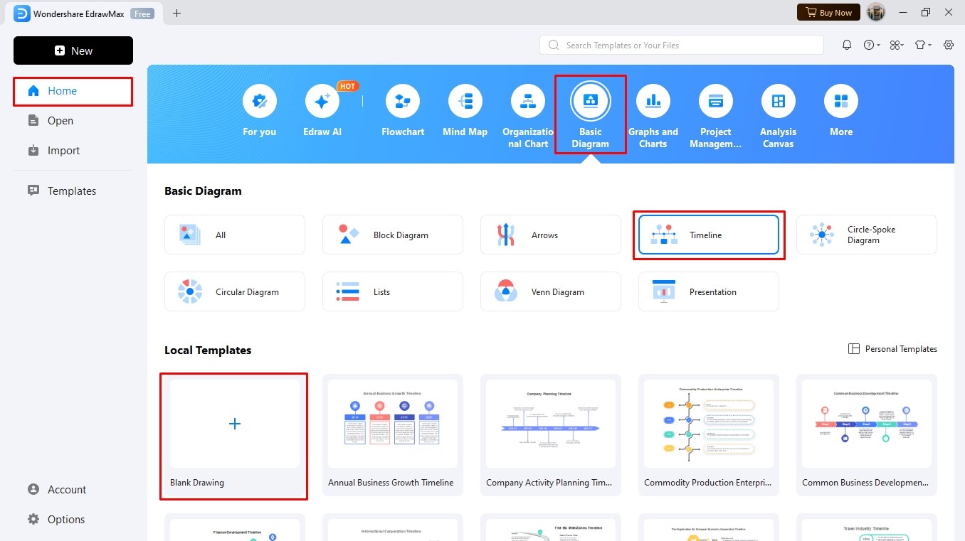 create a timeline using edrawmax