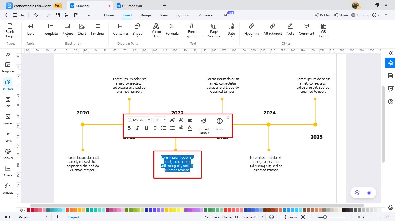 create a timeline using edrawmax
