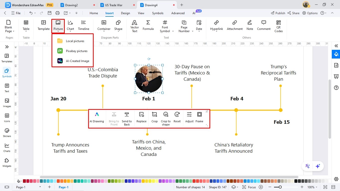 create a timeline using edrawmax