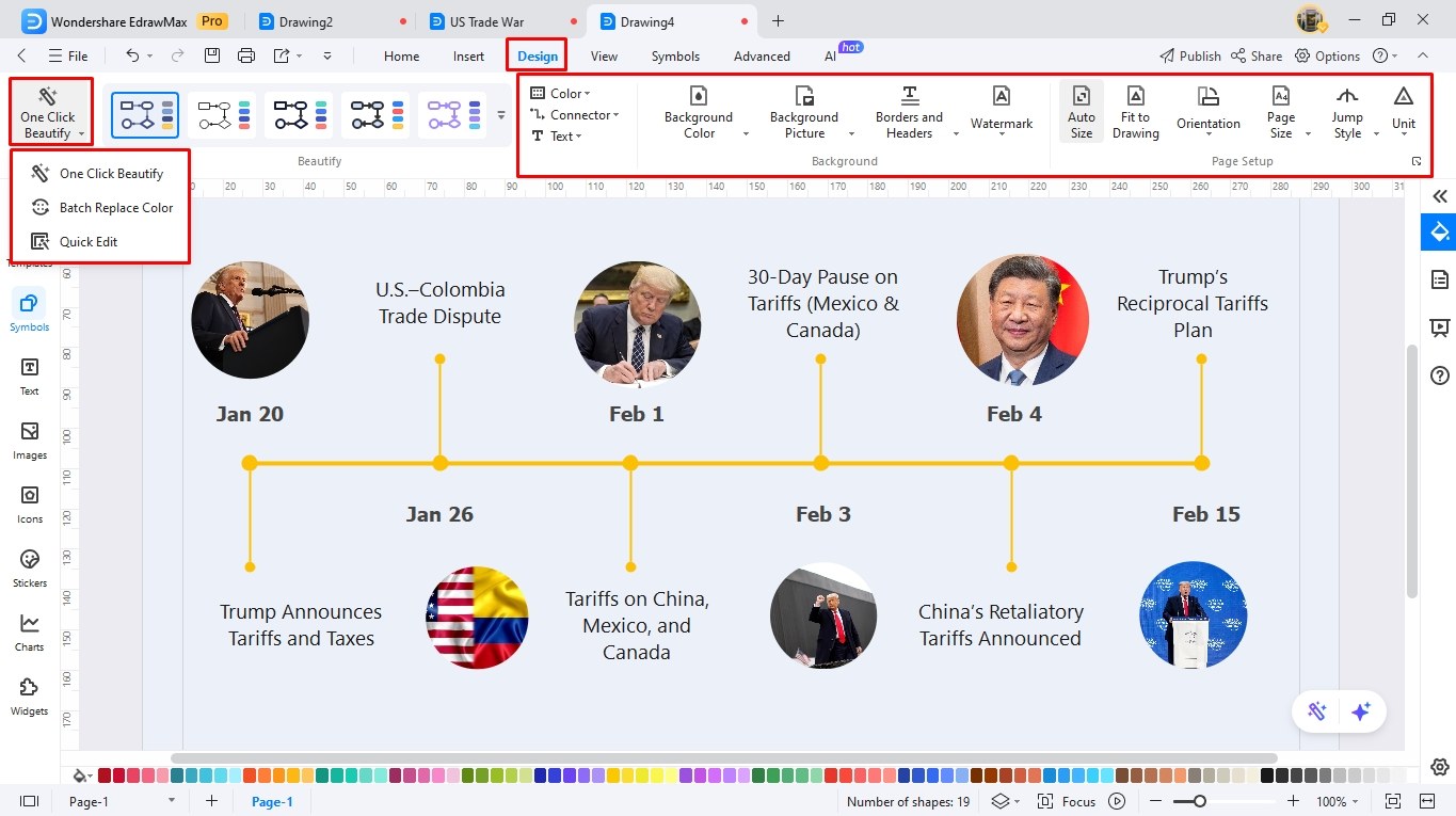 create a timeline using edrawmax