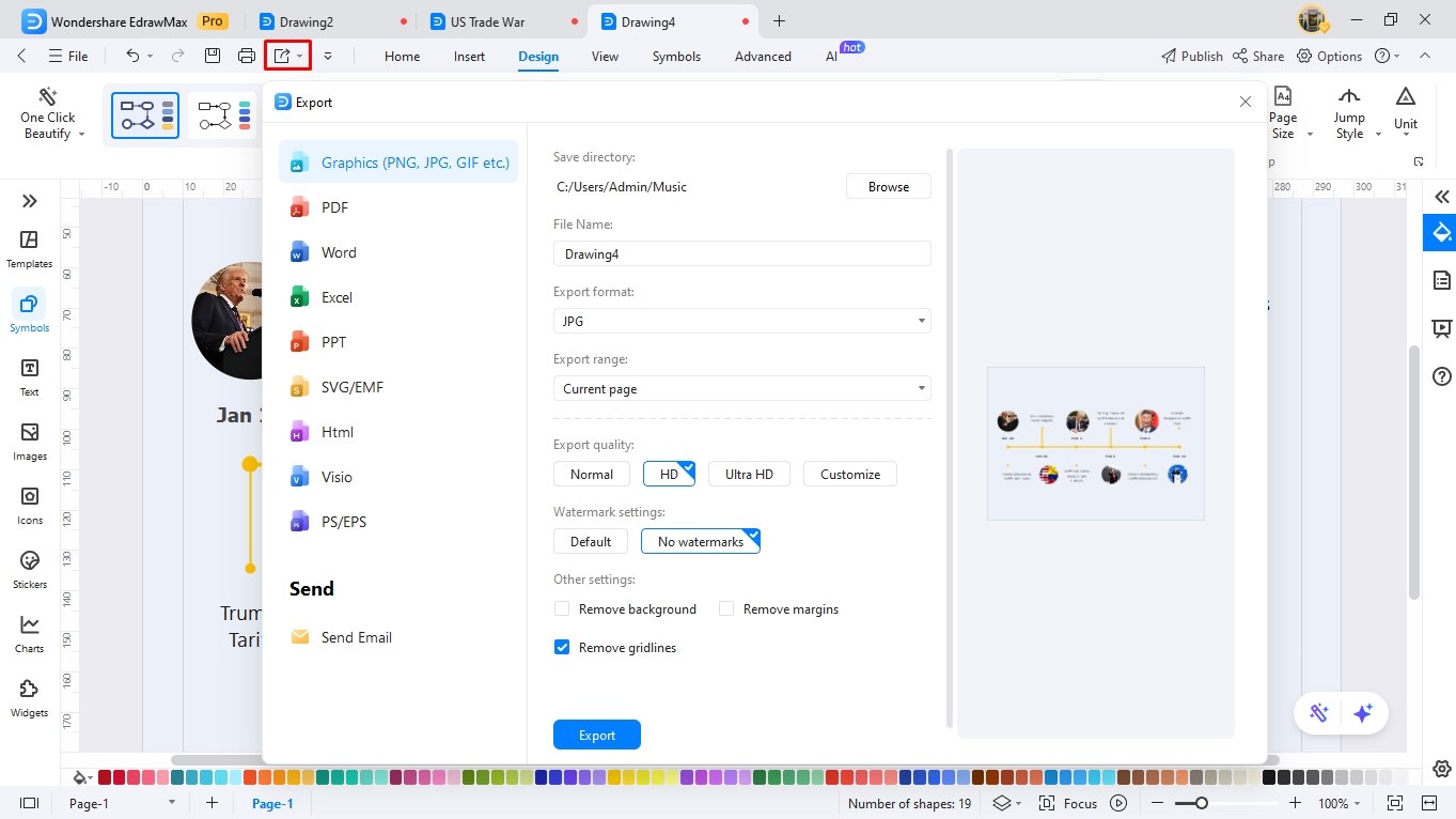create a timeline using edrawmax