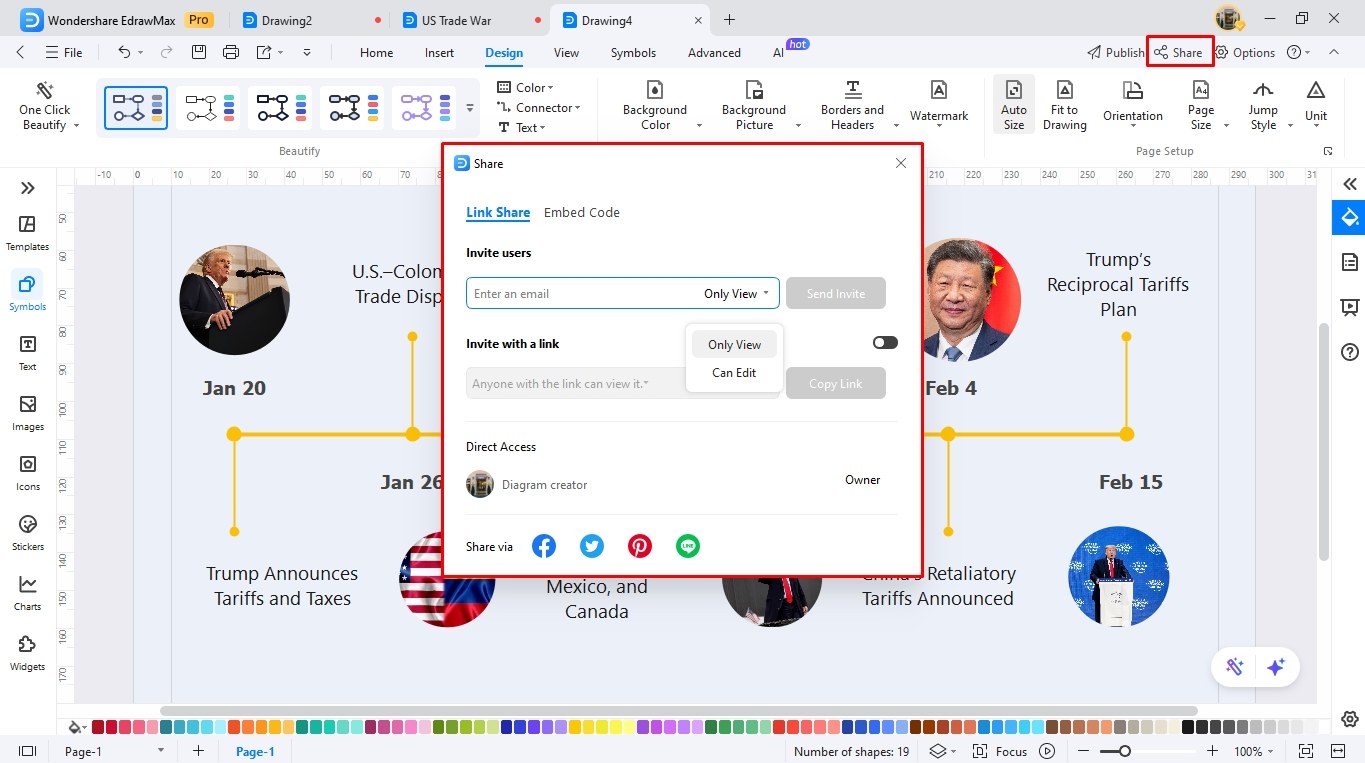 create a timeline using edrawmax