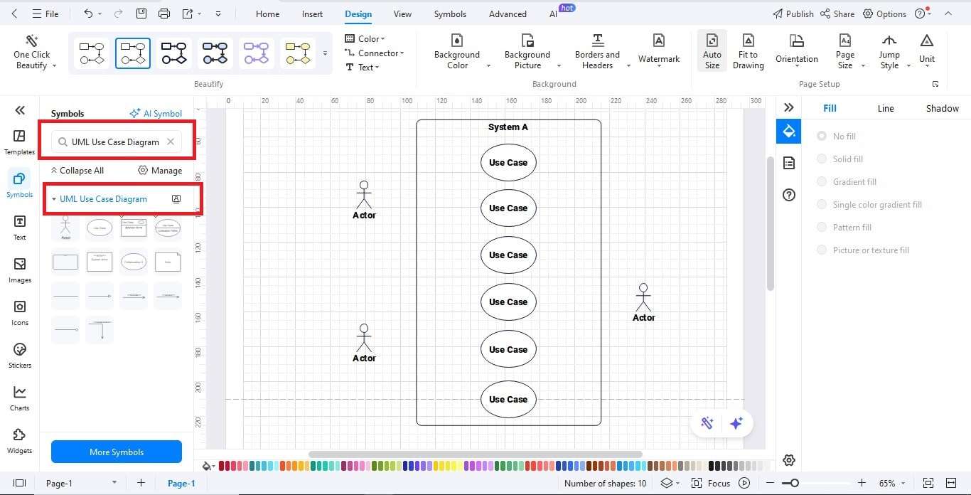 ATM Use Case step 2 - insert symbols