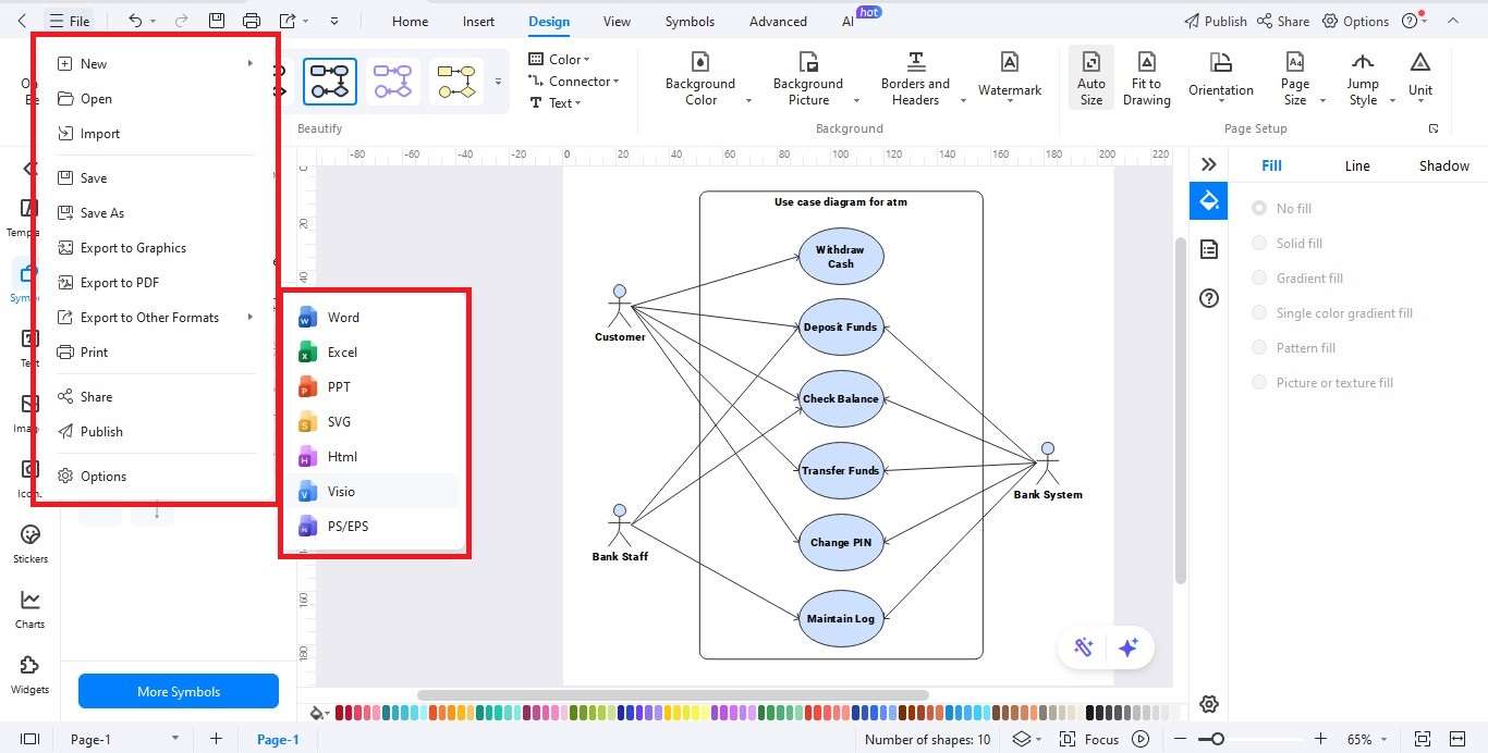 ATM Use Case step 6 - export
