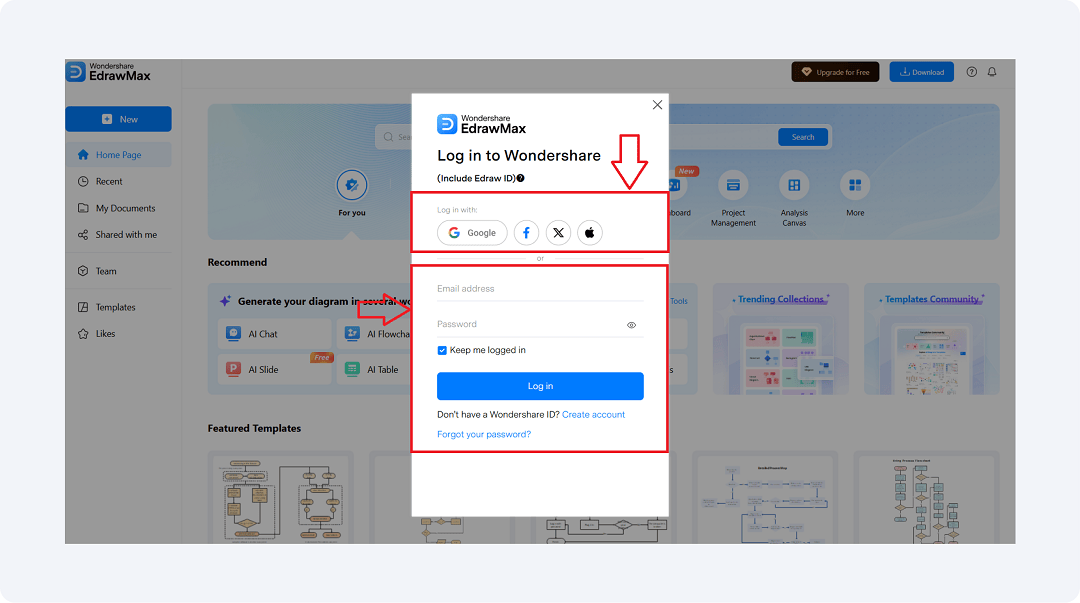 login to edrawmax