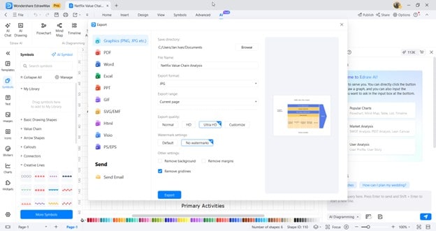 edrawmax export options