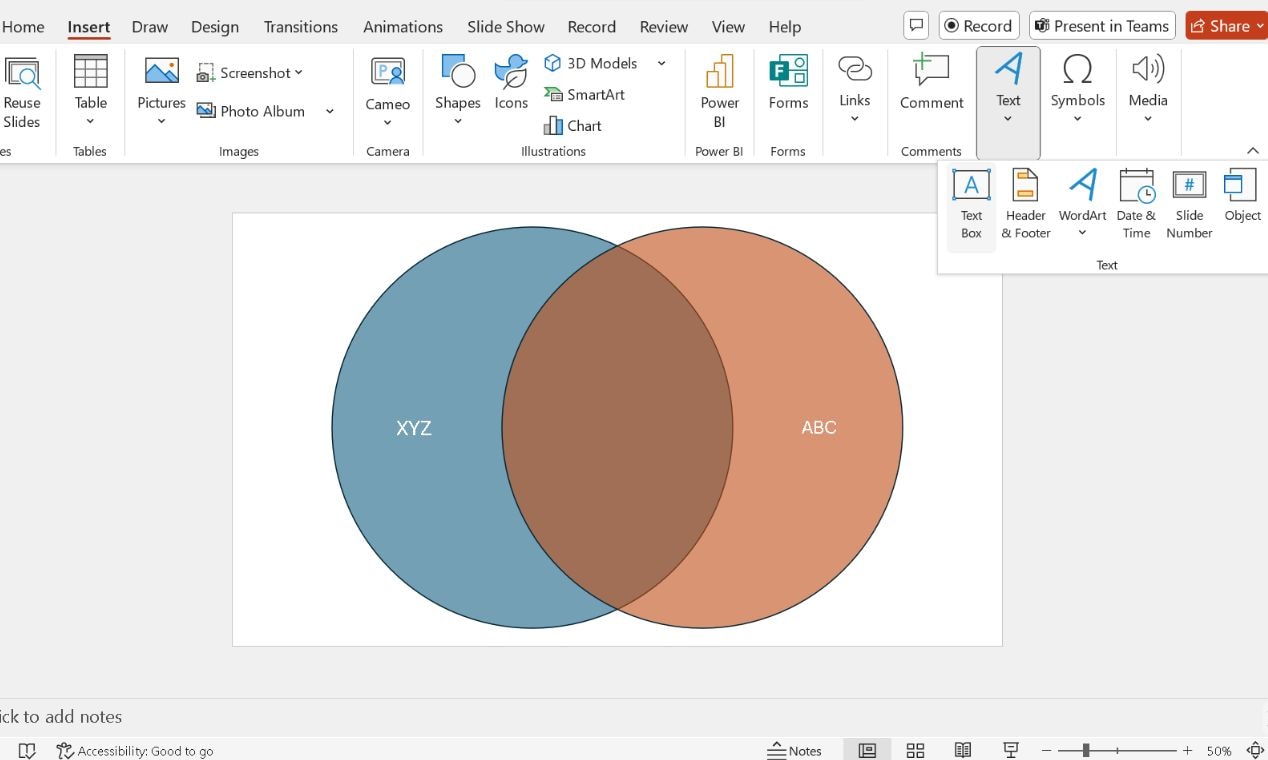 add text boxes in circles
