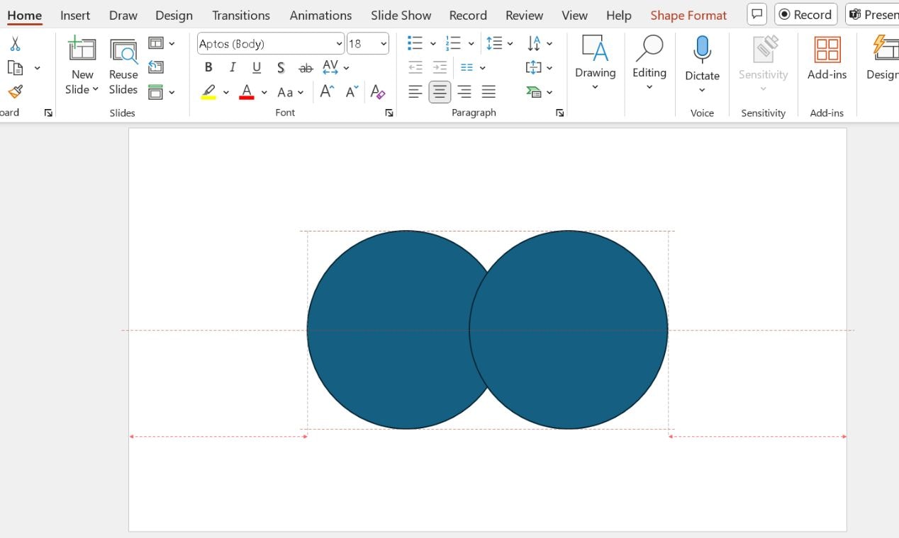 align and arrange the shapes