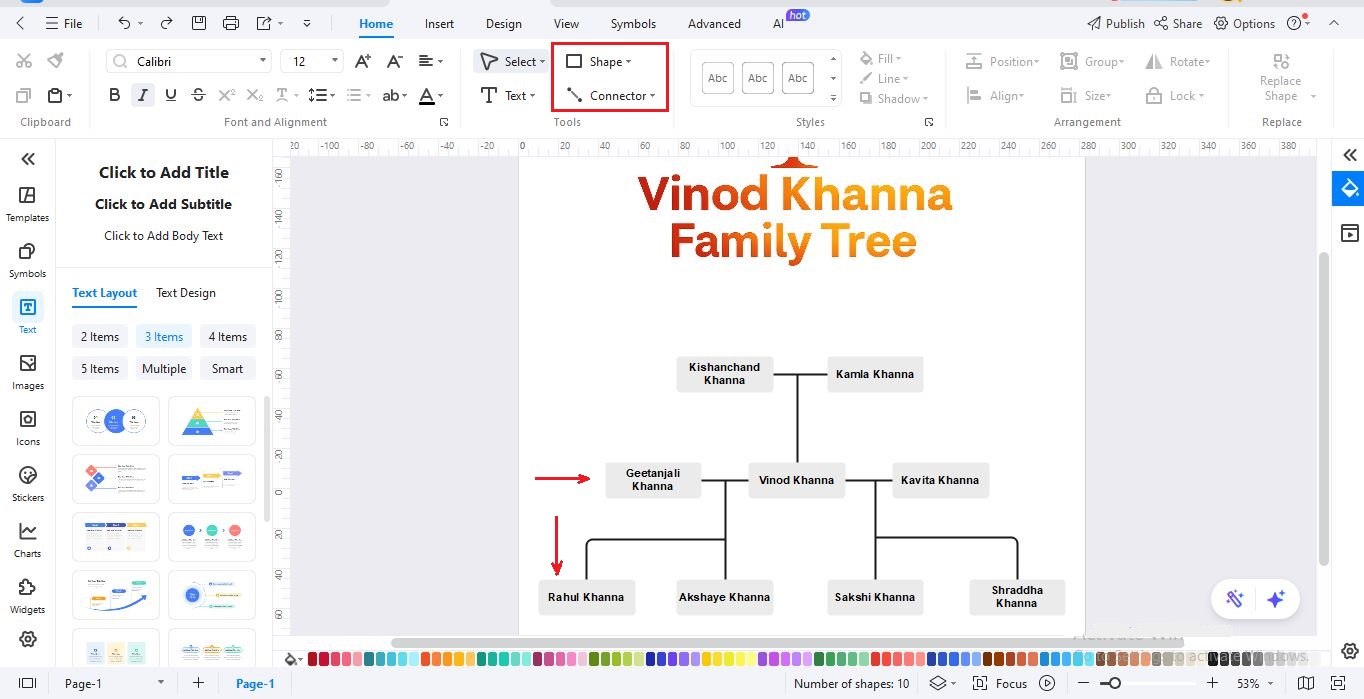 Family Tree Diagram-Adding children and grandchildren