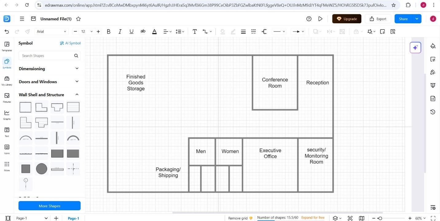 step 1 of making warehouse layout from scratch