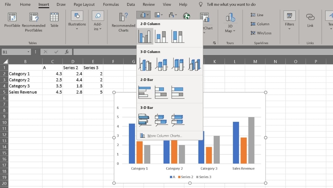 Microsoft Excel-Insert Chart