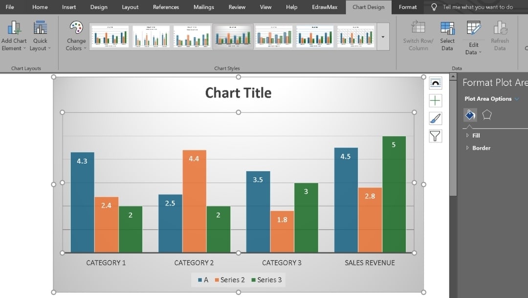 Microsoft Word-Chart Design Tab