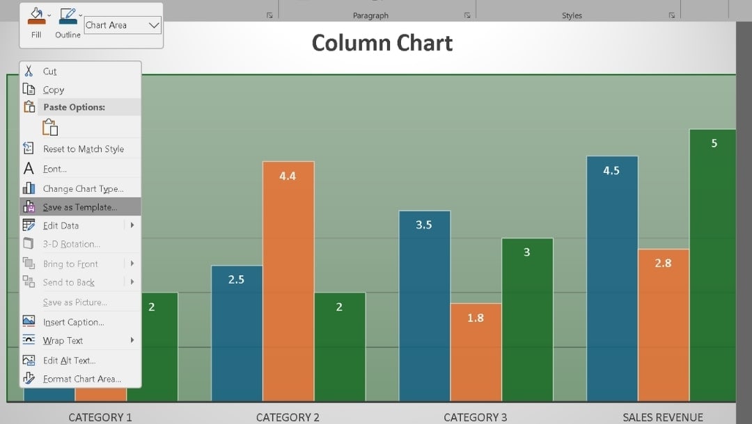 Microsoft Word-Completed Chart