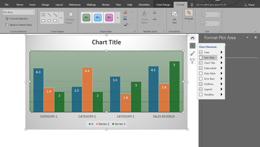 Microsoft Word-Chart Format Tab