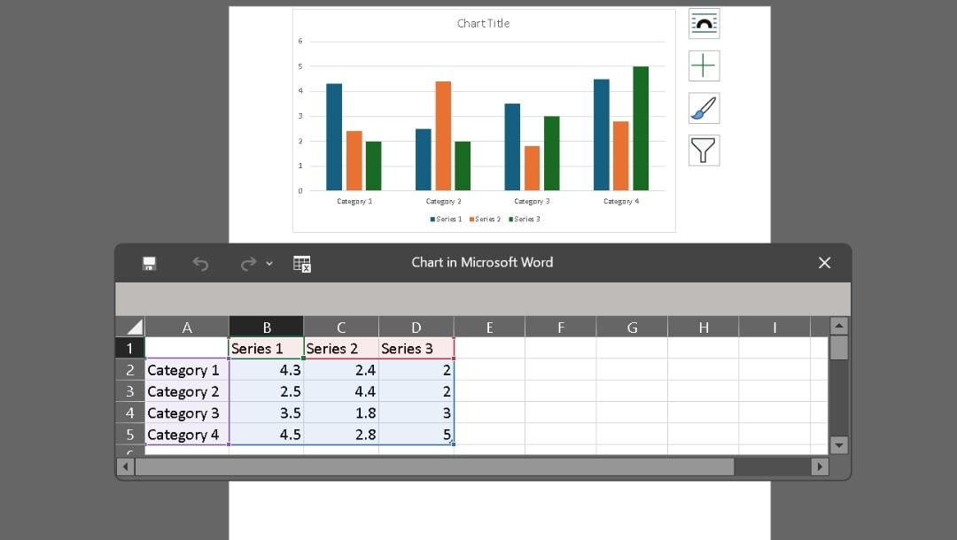Microsoft Word-Edit Chart Data