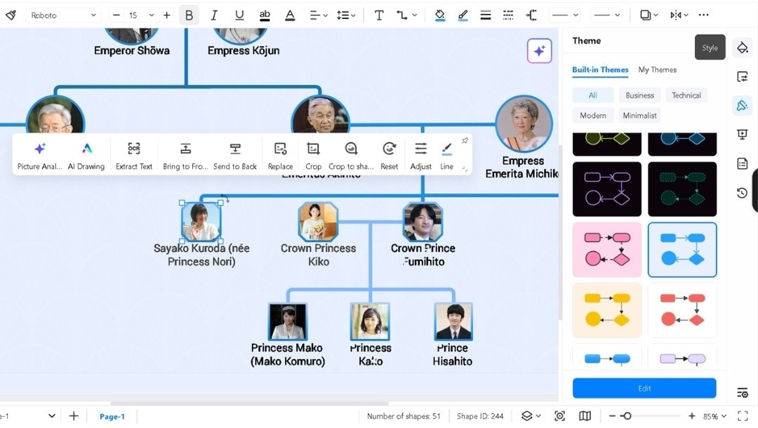 Customizing-the-design-of-a-family-tree-in-EdrawMax