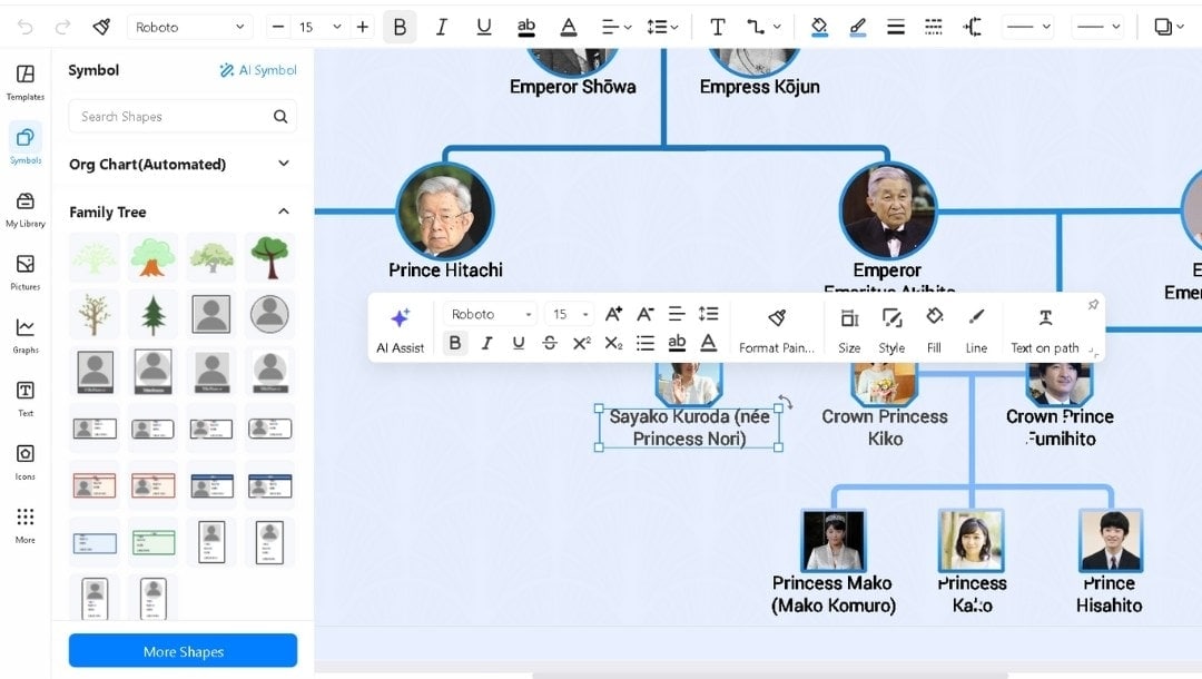 Editing-a-family-tree-template-in-EdrawMax