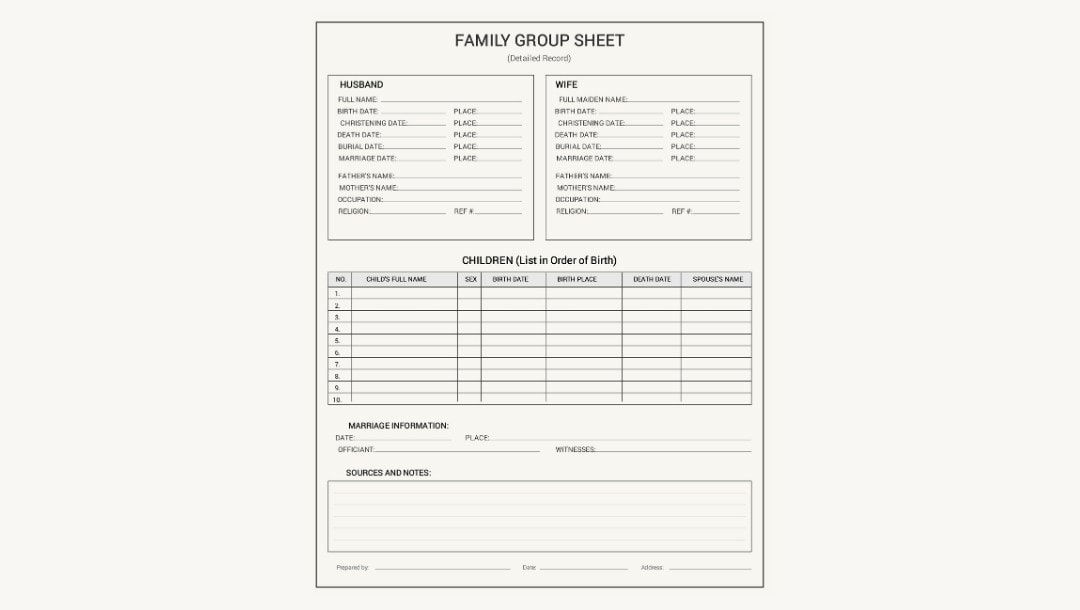 family-group-sheet