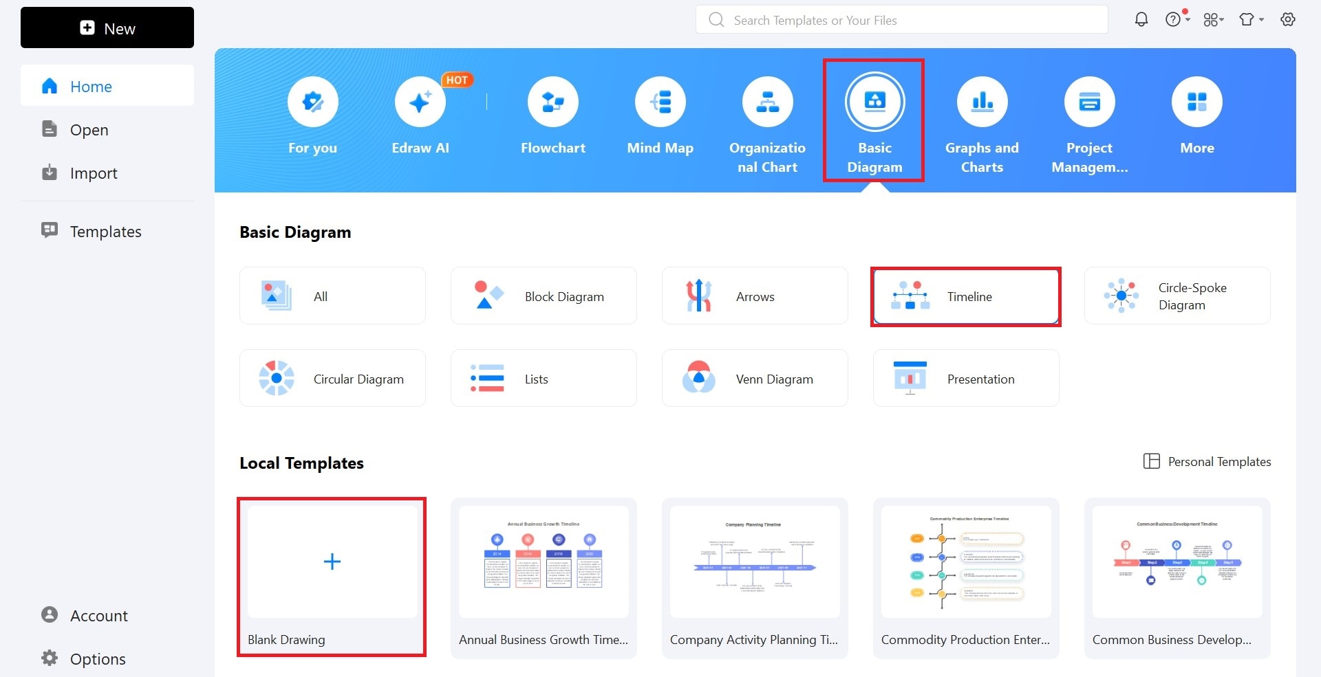 edrawmax homepage timelines