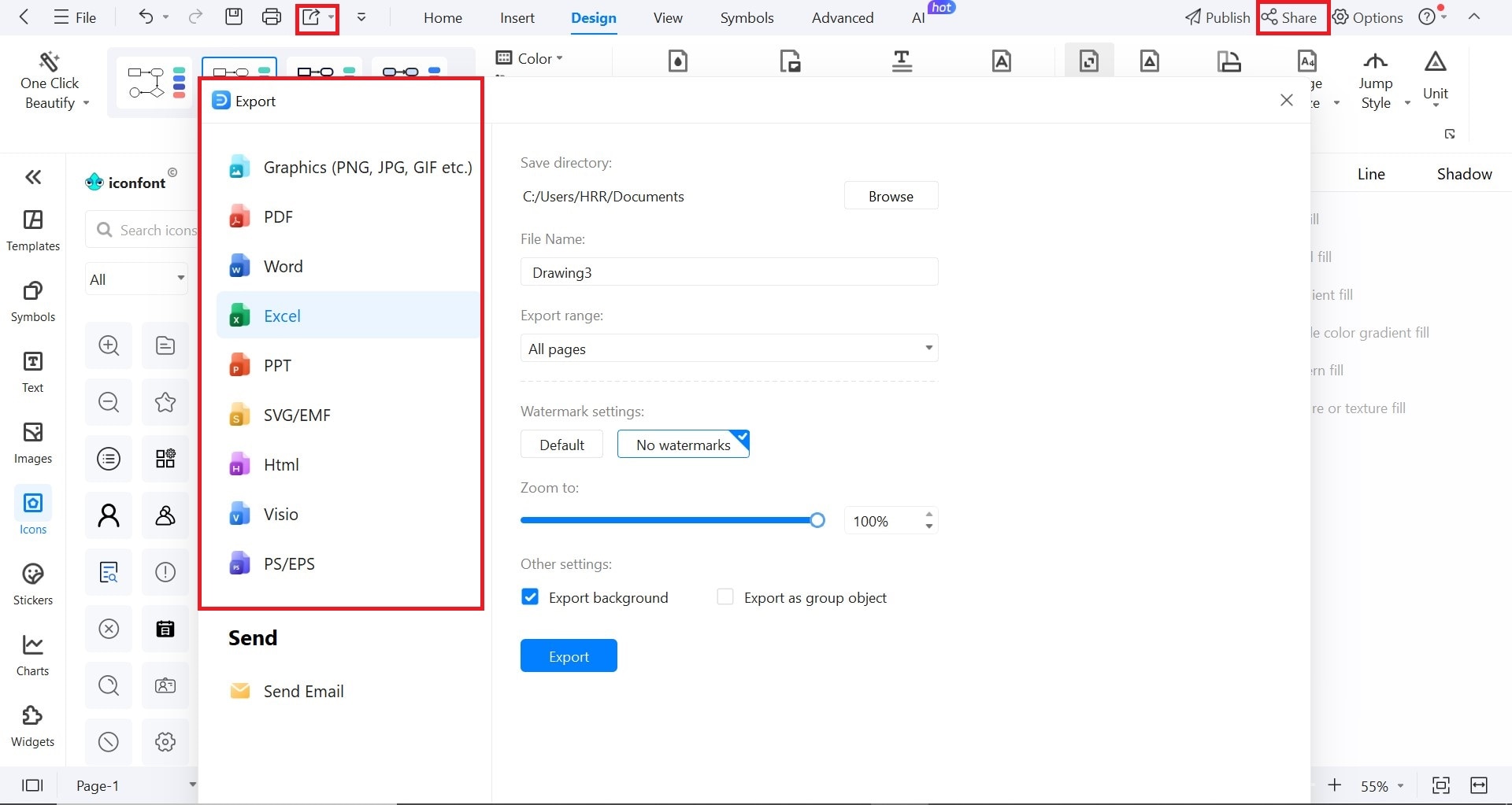 export and share timeline