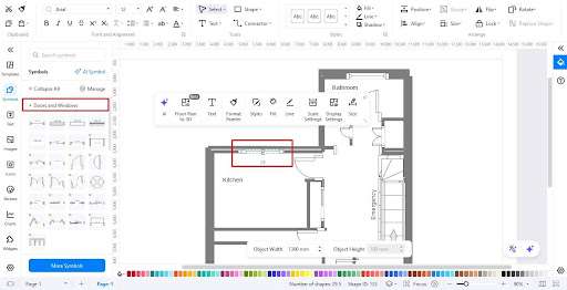 add doors and windows floor plan